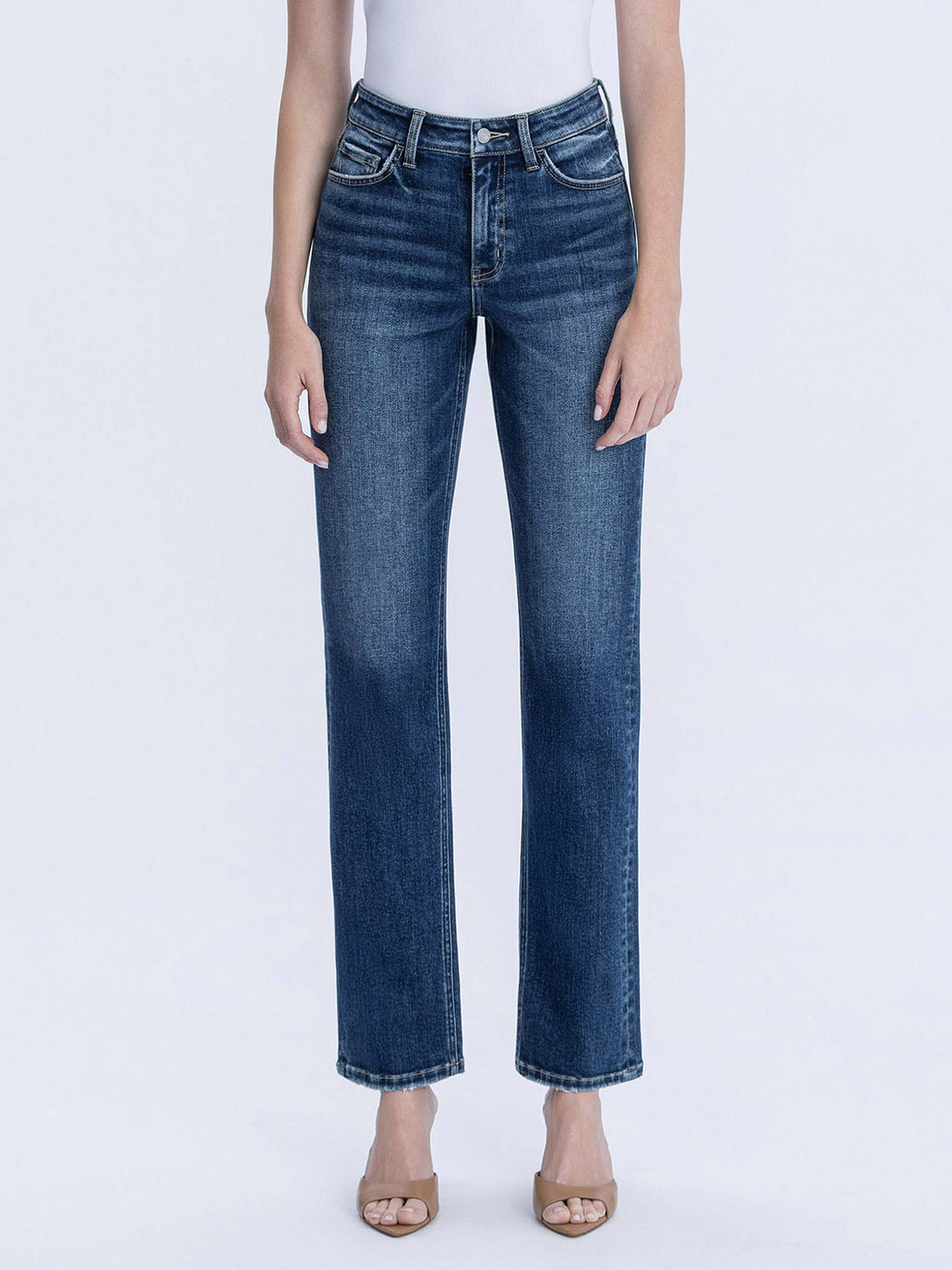 High Rise Full Length Straight leg jean-Vervet T7012