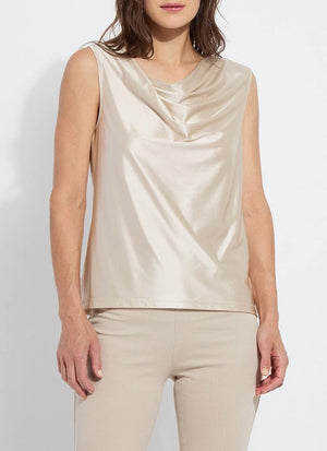 Freida Drape Top in Oat - Lysse