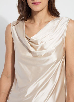 Freida Drape Top in Oat - Lysse