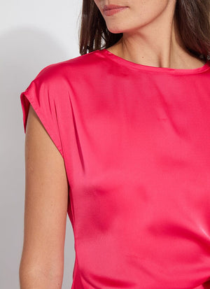 Rosalia Tie Drape Top in Pink - Lysse