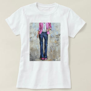Donna j. West Pink Blazer T-shirt