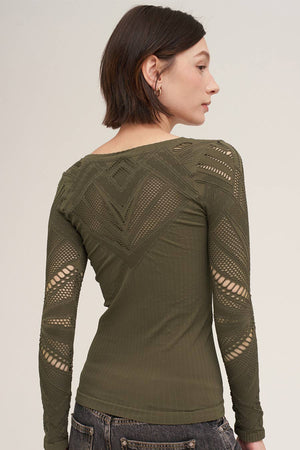 Wide Textured L/S Top-NIKIBIKI - NS8430
