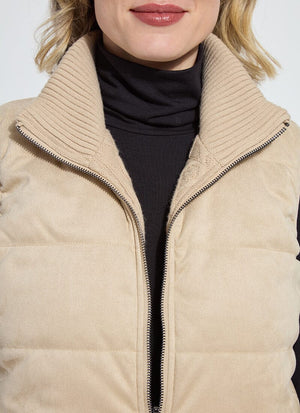 Petra Reversible Puffer Sweater Vest in Blonde - Lysse