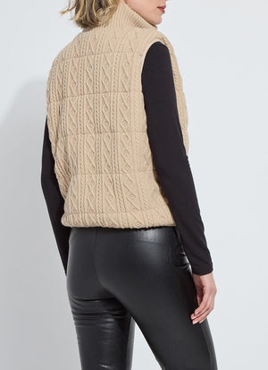 Petra Reversible Puffer Sweater Vest in Blonde - Lysse