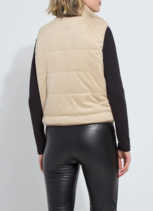 Petra Reversible Puffer Sweater Vest in Blonde - Lysse