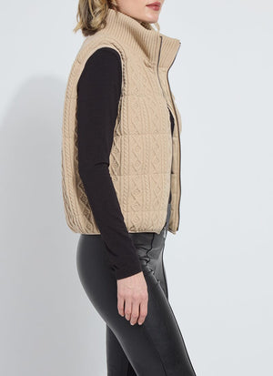Petra Reversible Puffer Sweater Vest in Blonde - Lysse