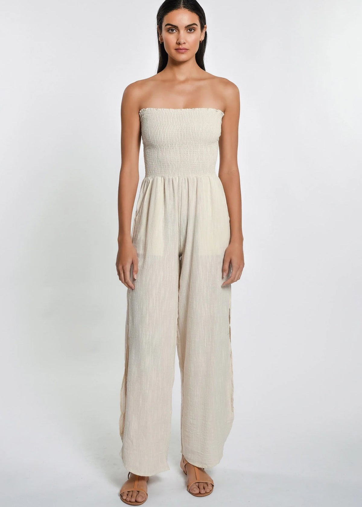 Harriet Jumpsuit in Beige - Peixoto