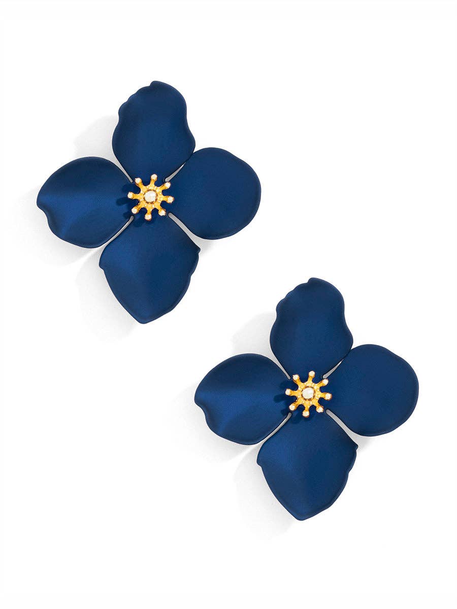 Metallic Garden Party Flower Earring-Zenzii