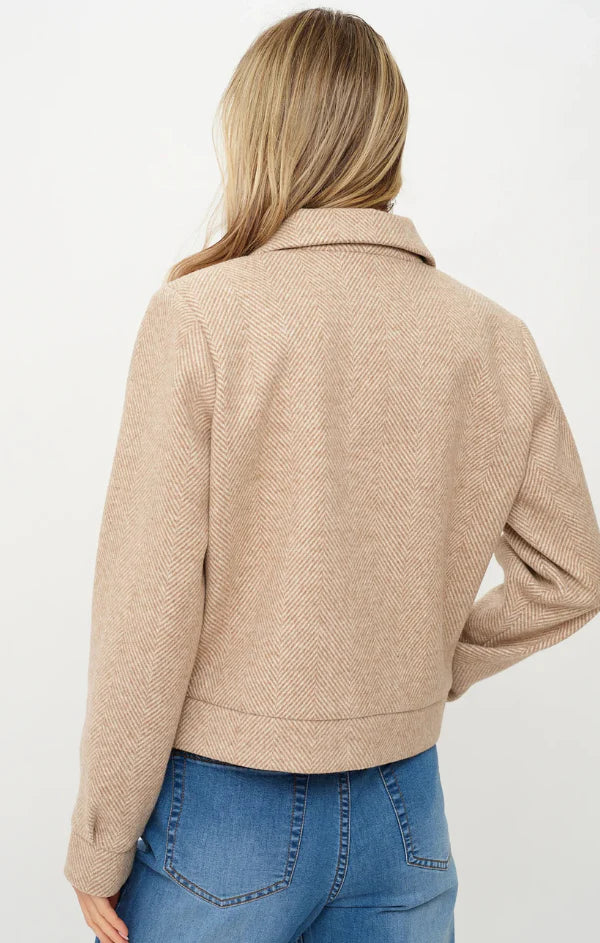 Katrina Herringbone Jacket in Camel - Six/Fifty