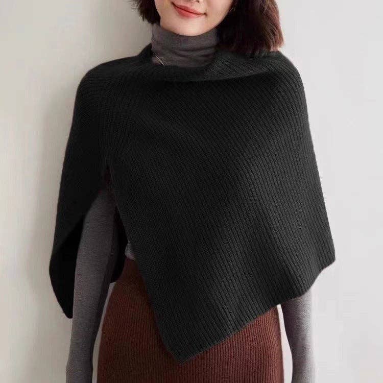 Side Split Knitted Shawl Scarf-Dipped MK2BLW6W6NSW117