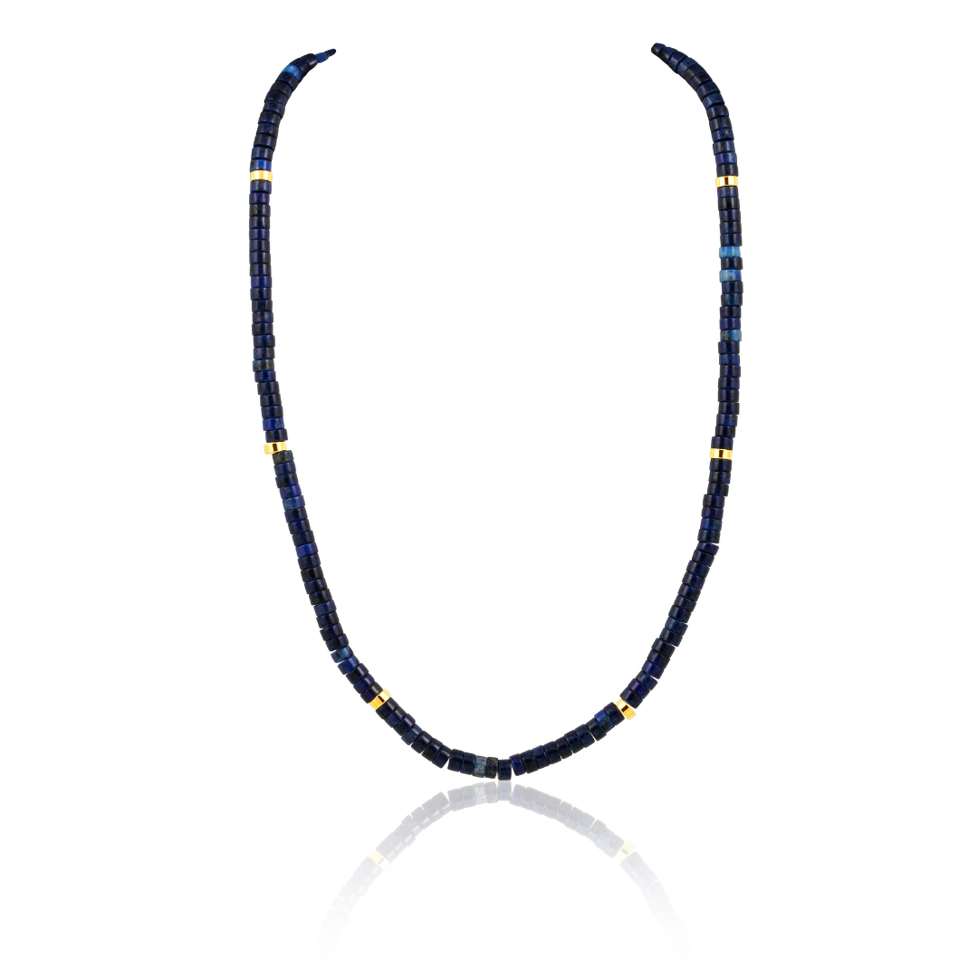 Isla Beaded Necklace Sapphire-Sahira Jewelry Design