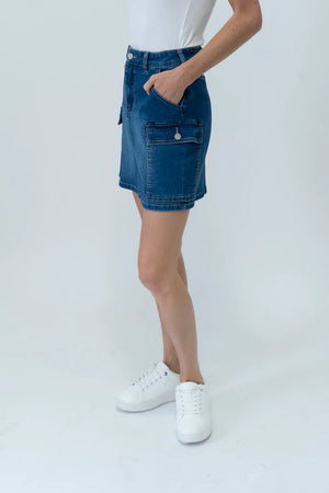 Kyra Cargo Denim Skirt - Six/Fifty
