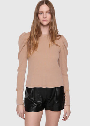 Astrid Puff Sleeve Top in Oat - Rebecca Minkoff