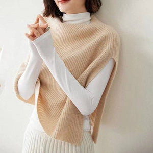 Side Split Knitted Shawl Scarf-Dipped MK2BLW6W6NSW117