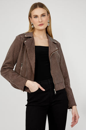 Knit Jacket with Studs in Mocha - Frank Lyman