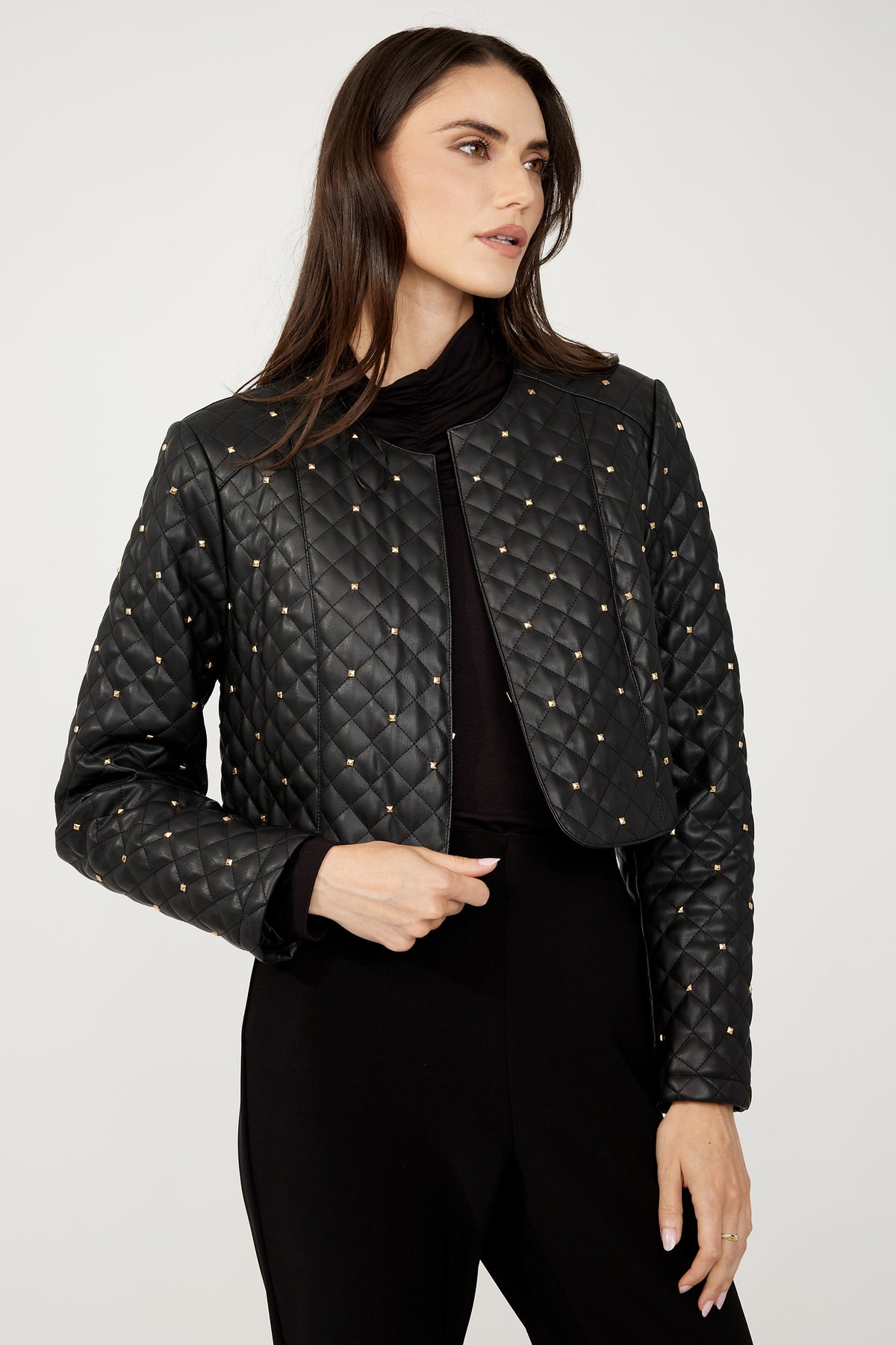 Pleather Jacket in Black - Frank Lyman