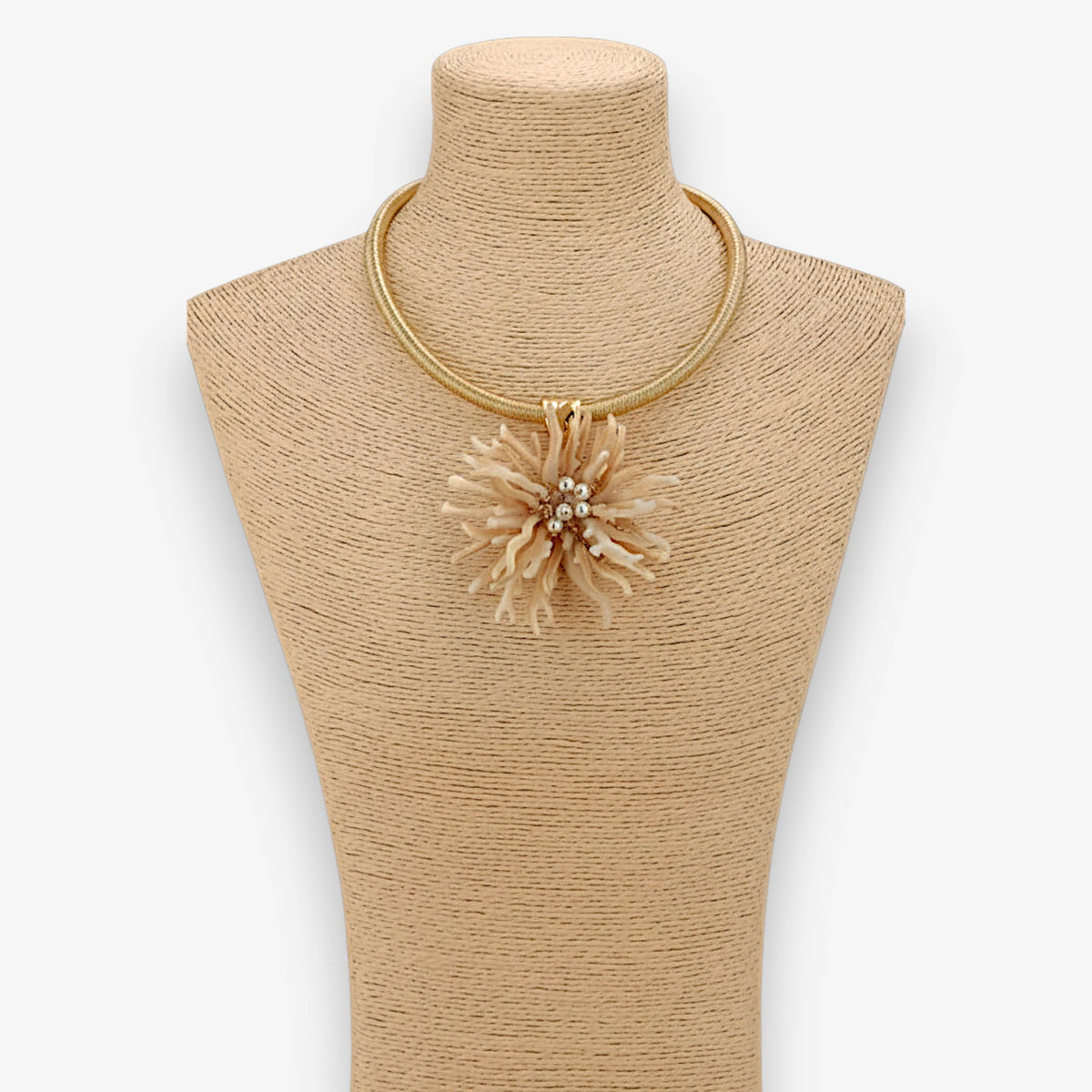 Coral Flower Collar Necklace-Bijoux Envie