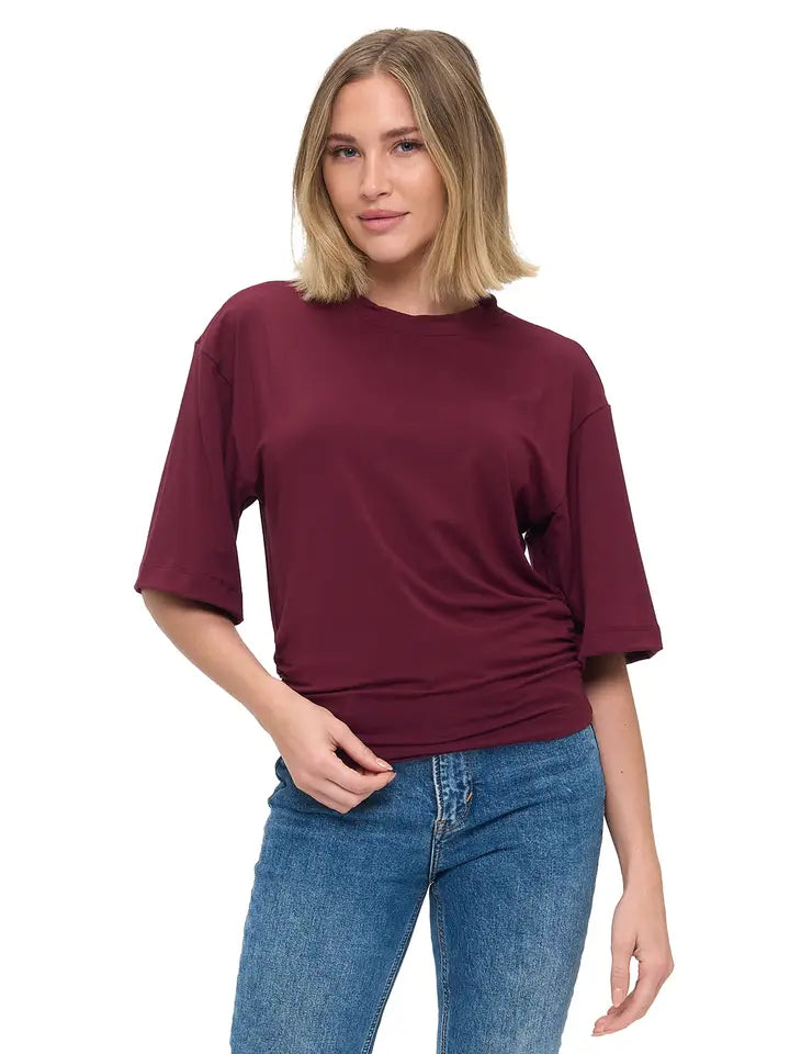Ruched detail modal shirt-Ariella T1761-MD