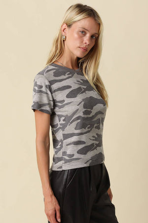 Lydia Camo Crew Neck Tee Olivaceous