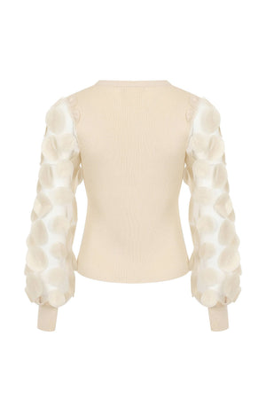 Long Sleeve Top with Mesh Detail-RIVIR AK568T