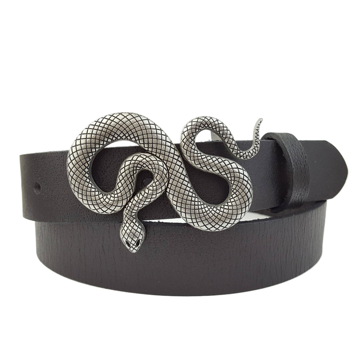 Genuine Leather belt w. Snake Buckle-Axesoria West