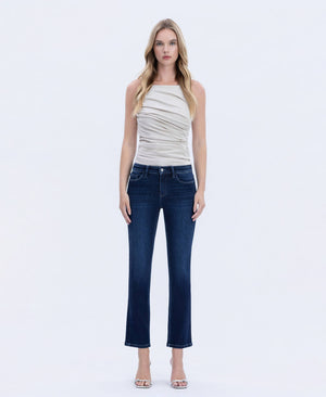 Mid Rise Ankle Slim Straight Jeans-Vervet T6998