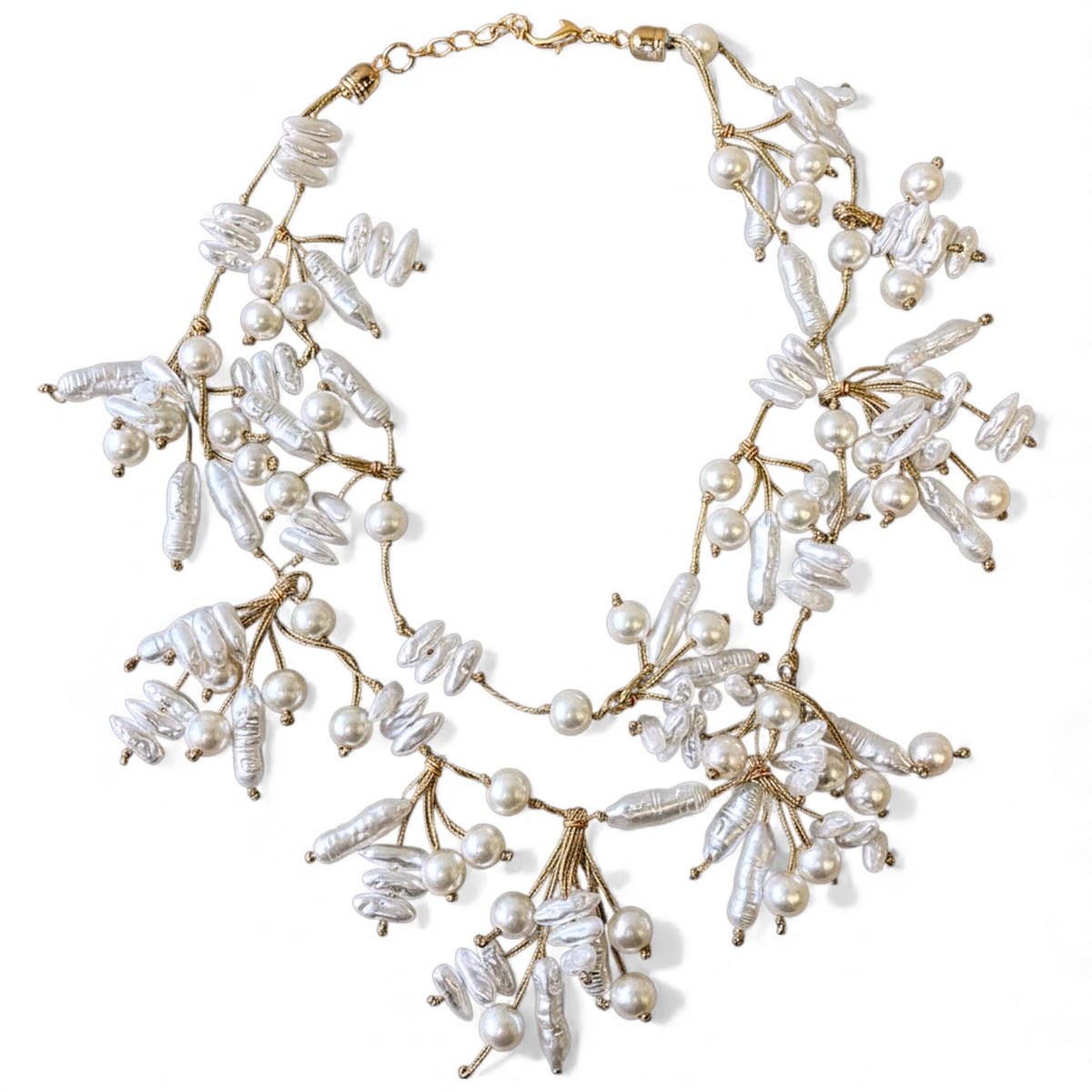 Coastal Lariat Pearl Necklace -Bijoux Envie