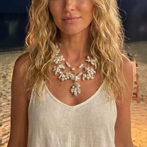 Coastal Lariat Pearl Necklace -Bijoux Envie