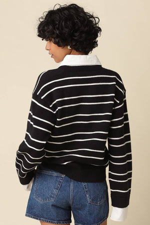 Kaley Stripe Rugby -Olivaceous