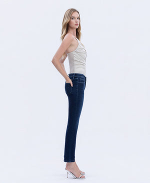 Mid Rise Ankle Slim Straight Jeans-Vervet T6998