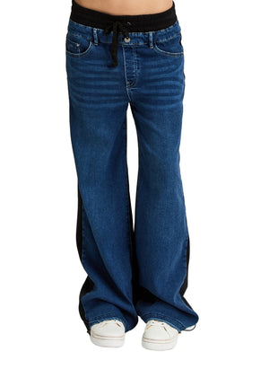Denim french terry combo wide leg 93916-T1A6