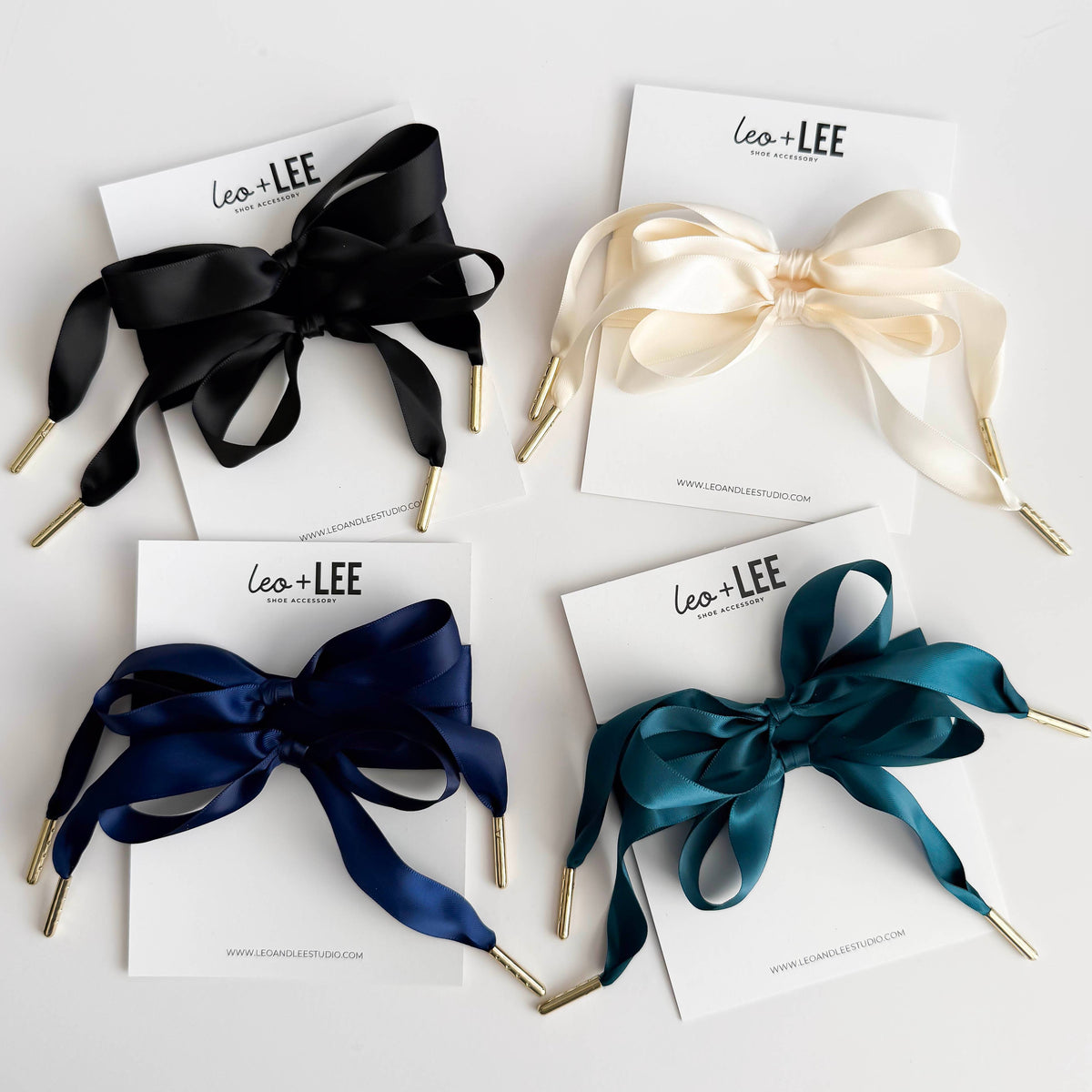 Leo & Lee Studio - Satin Sneaker Laces with Gold Aglets – Luxe Shoe Accessory