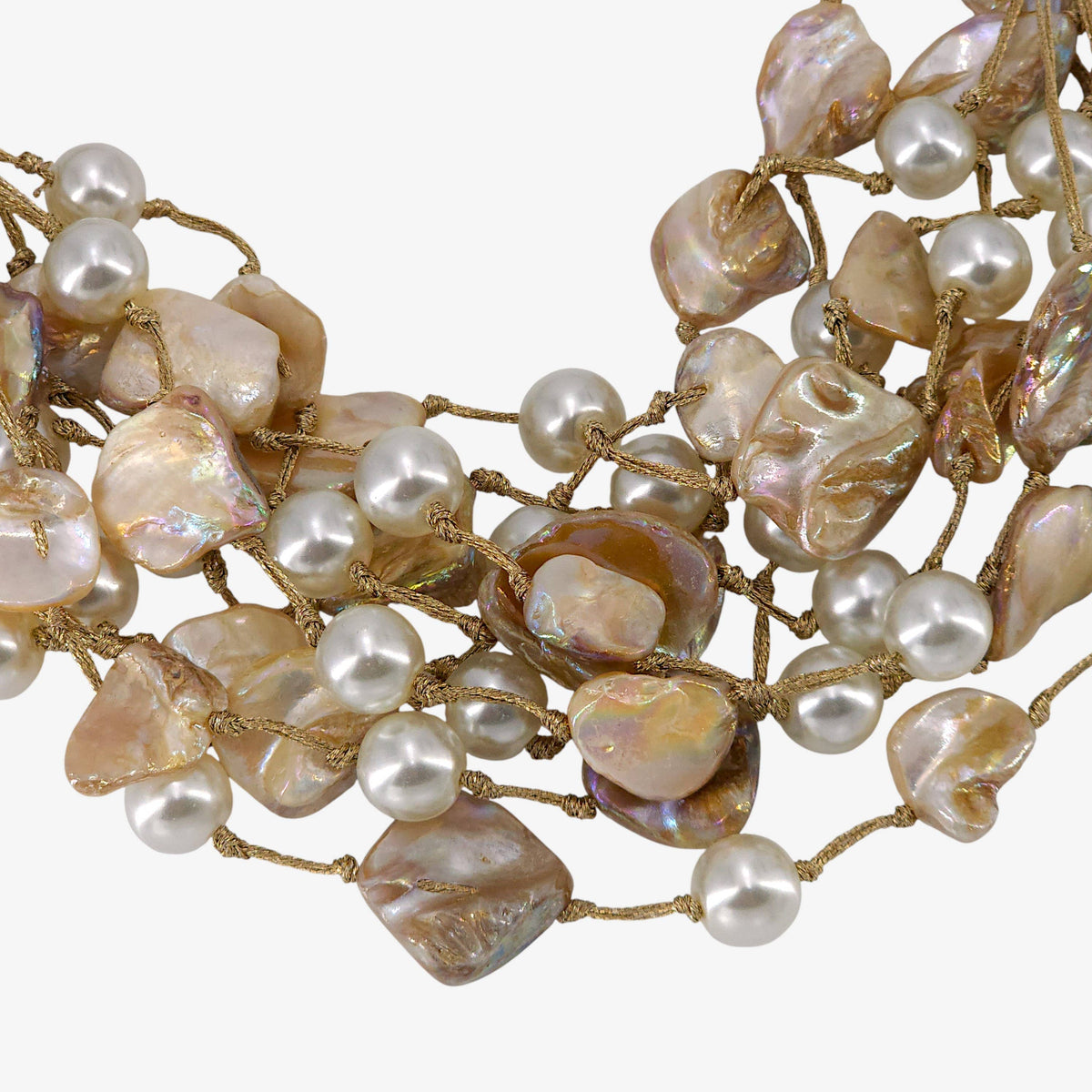Chunky Shell & Pearl Necklace-Bijoux Envie