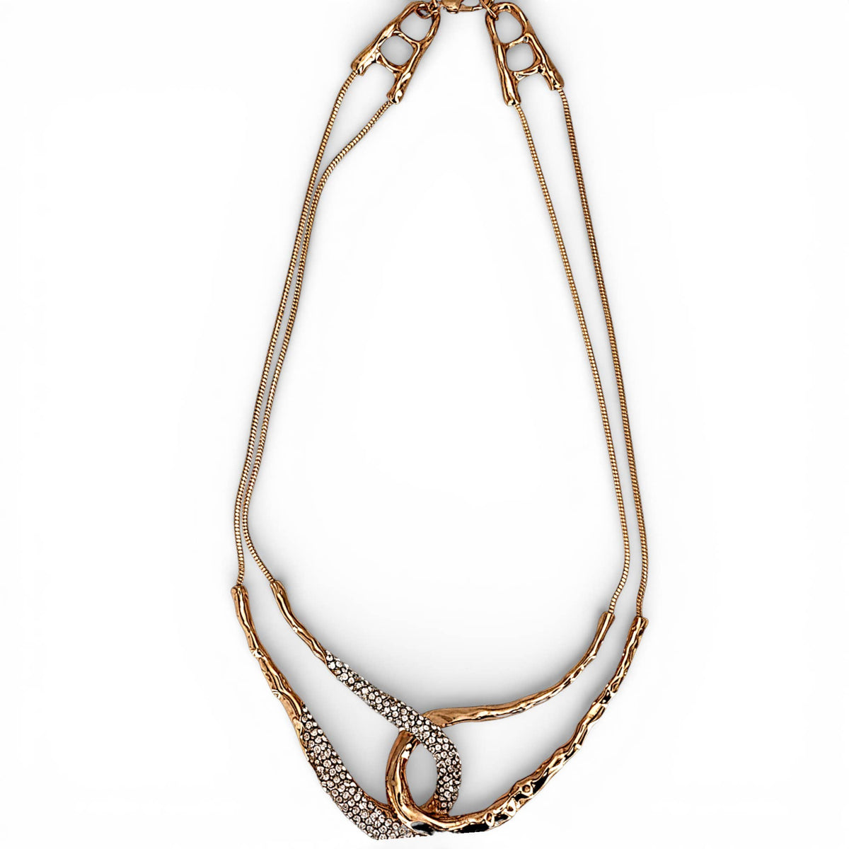 Sculpted Interlocking Infinity Loop Necklace-Bijoux Envie