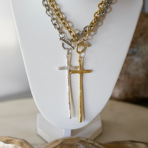 Elongated Cross Toggle Necklace - Deep South Originals