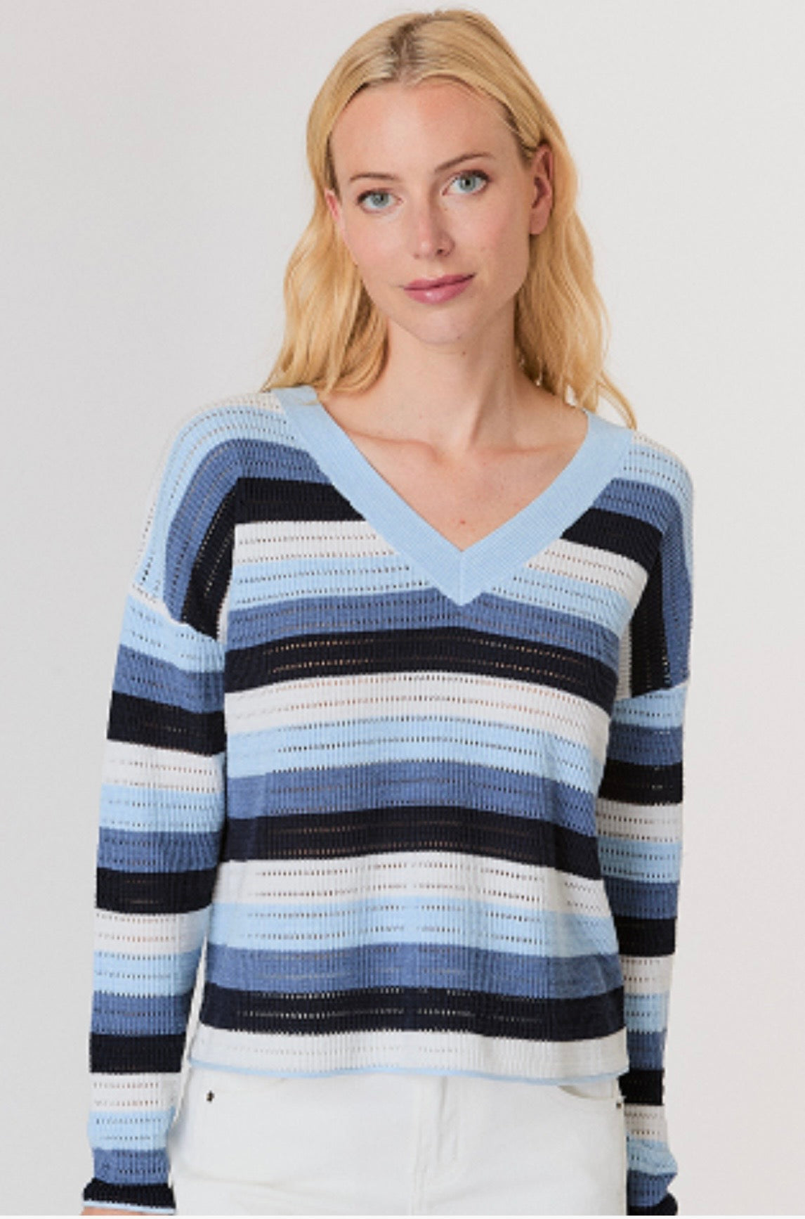Stripe v nck sweater-J. Society 23161