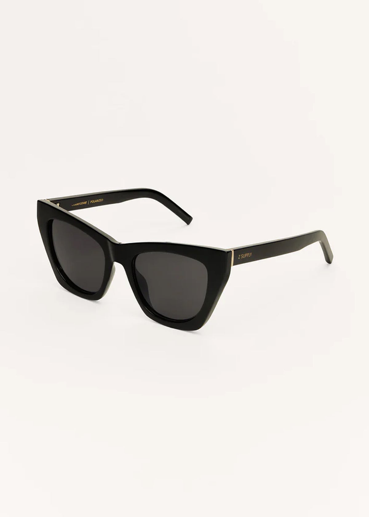 Undercover Polarized Sunglasses in Polished Black - Z Supply