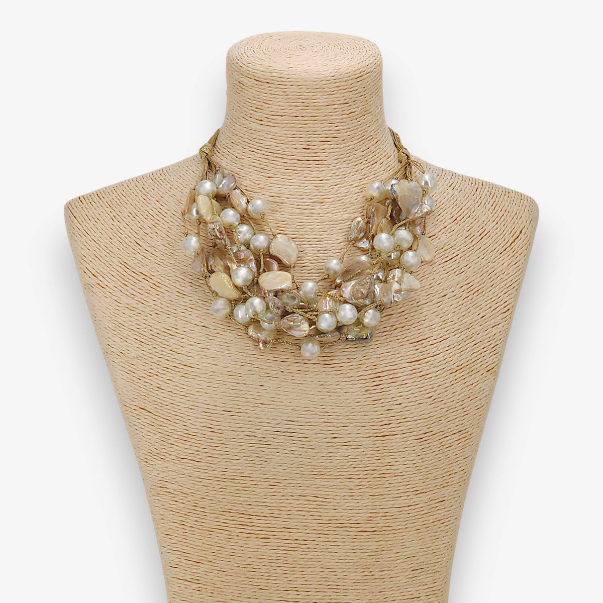 Chunky Shell & Pearl Necklace-Bijoux Envie