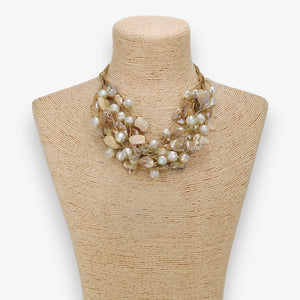 Chunky Shell & Pearl Necklace-Bijoux Envie