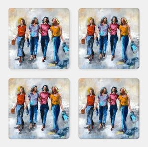 Donna j. West Acrylic coaster set of 4-Friendship