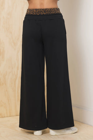 Sweatpant in Black/Leopard - Vintage Havana