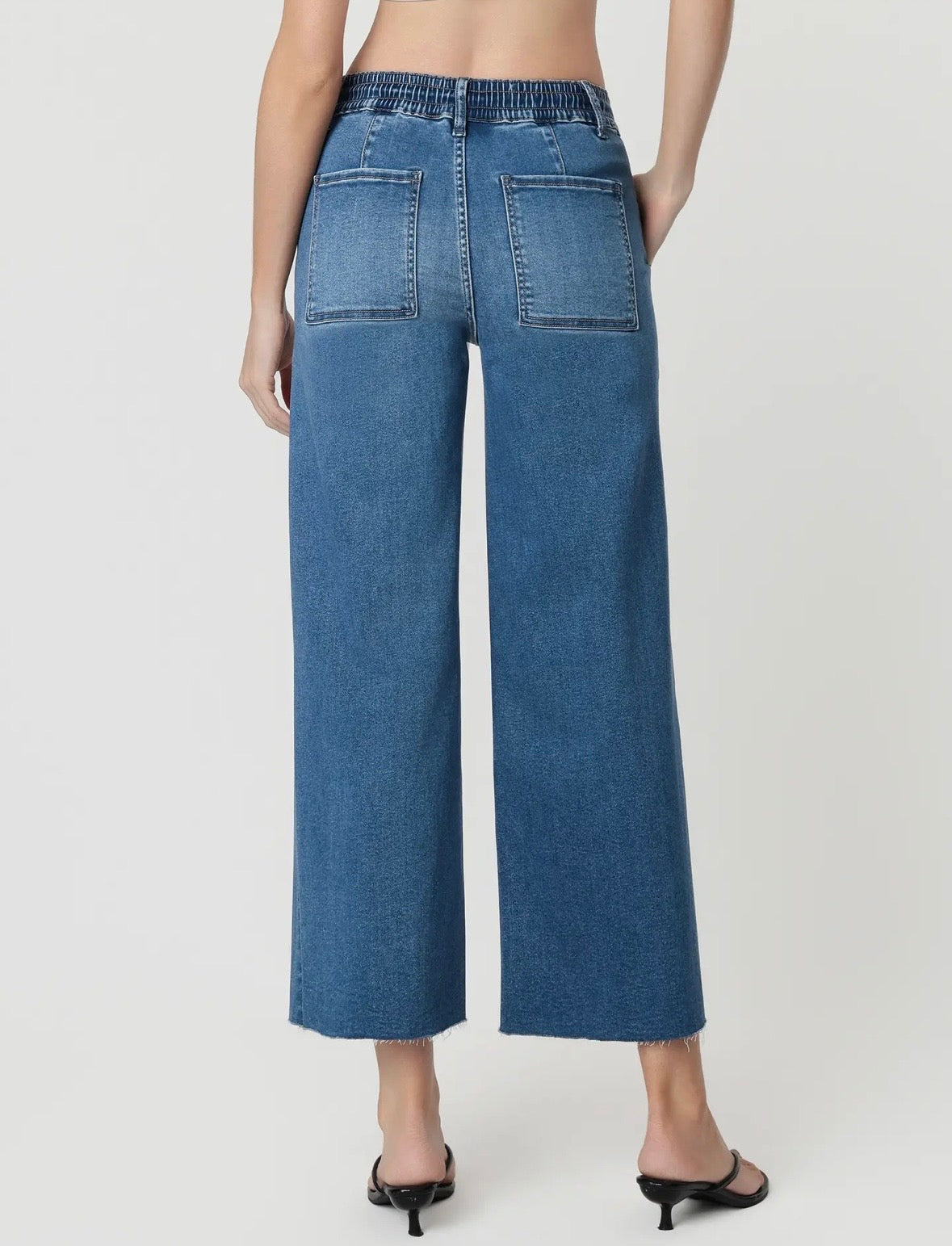 Hi Rise Super soft drawstring baggy wide jean-Vervet V3870