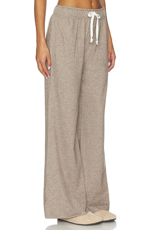 Wide Leg Drawstring Pant in Taupe - Bobi