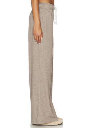 Wide Leg Drawstring Pant in Taupe - Bobi