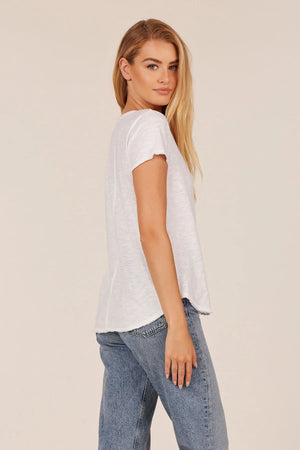Center Seam Short Sleeve Tee in White - Bobi