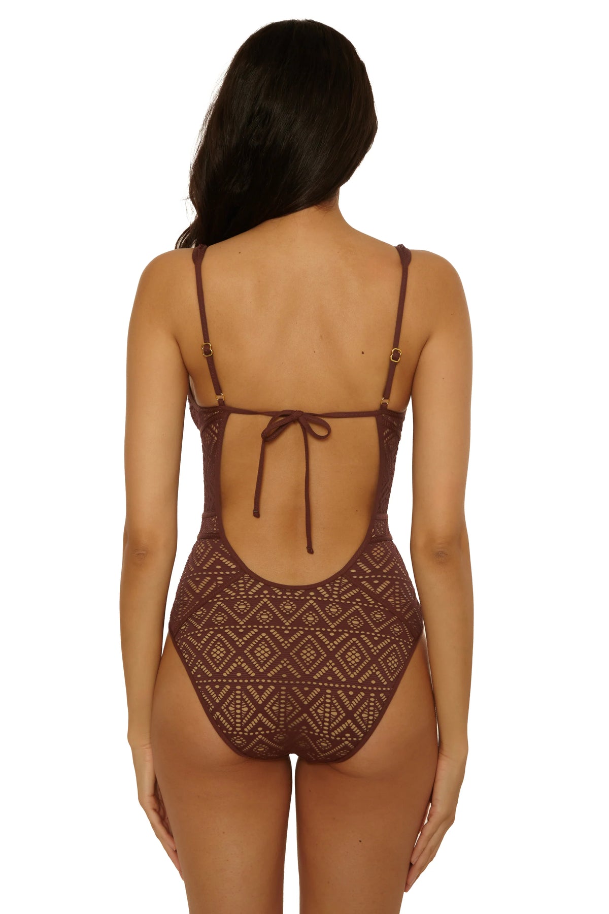 Color Play One Piece Plunge in Mocha - Becca