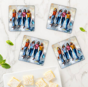 Donna j. West Acrylic coaster set of 4-Friendship