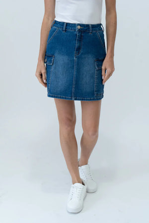 Kyra Cargo Denim Skirt - Six/Fifty