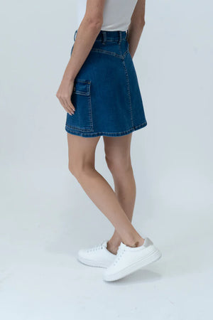 Kyra Cargo Denim Skirt - Six/Fifty