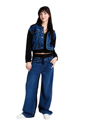 Denim french terry combo jkt 95328-T1A6